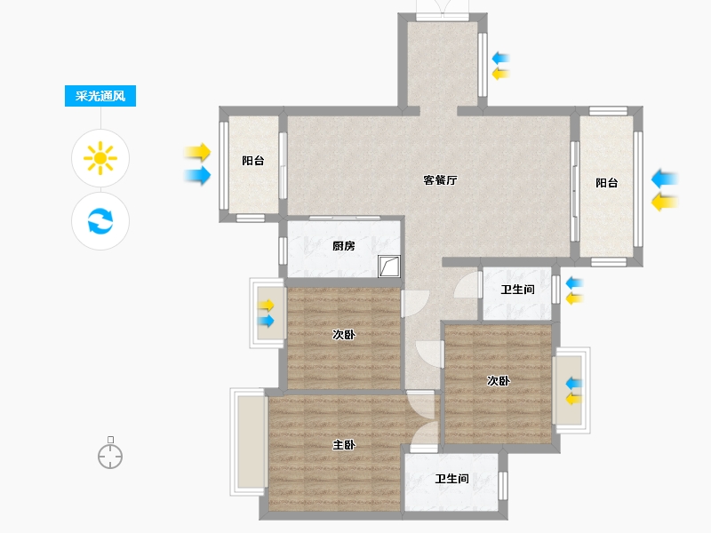 广东省-清远市-仁兴城市花园-100.80-户型库-采光通风