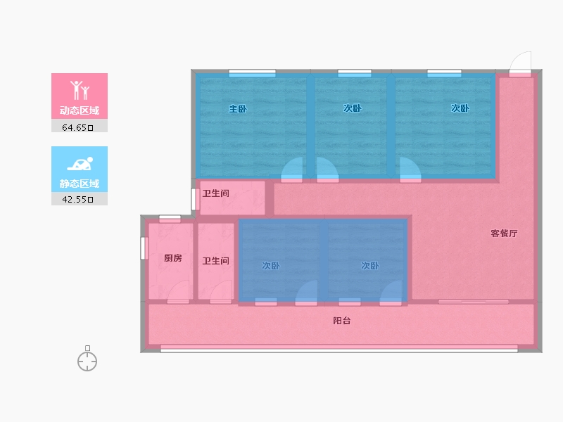 广东省-深圳市-雅涛花园-80.80-户型库-动静分区