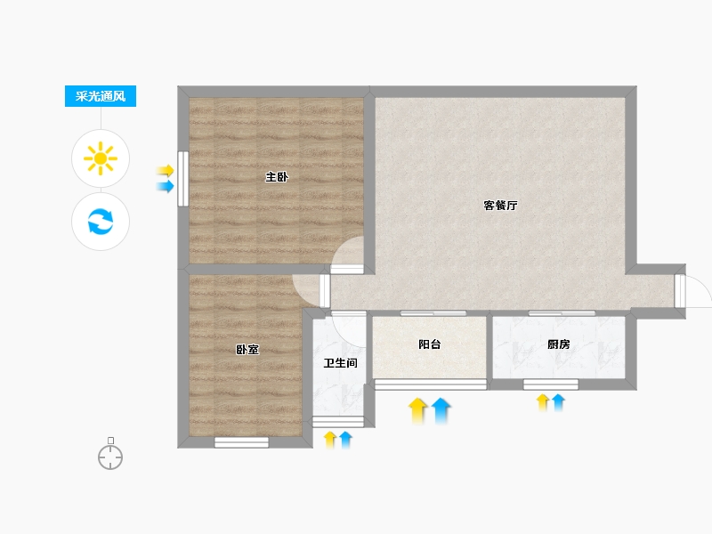 广东省-深圳市-鹏都大厦-65.17-户型库-采光通风