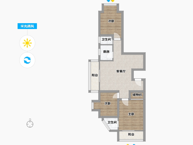 广东省-深圳市-名泰轩-60.56-户型库-采光通风