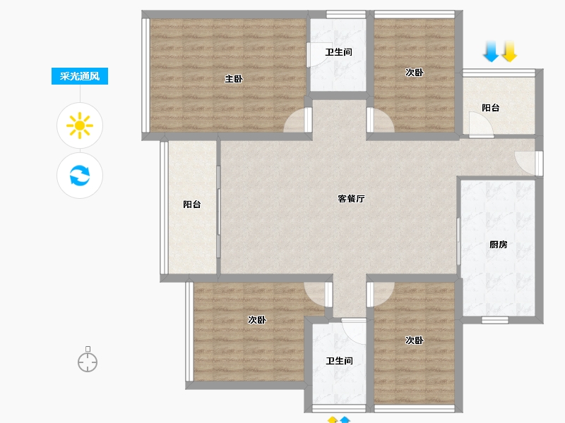 广东省-深圳市-万科公园里-117.78-户型库-采光通风