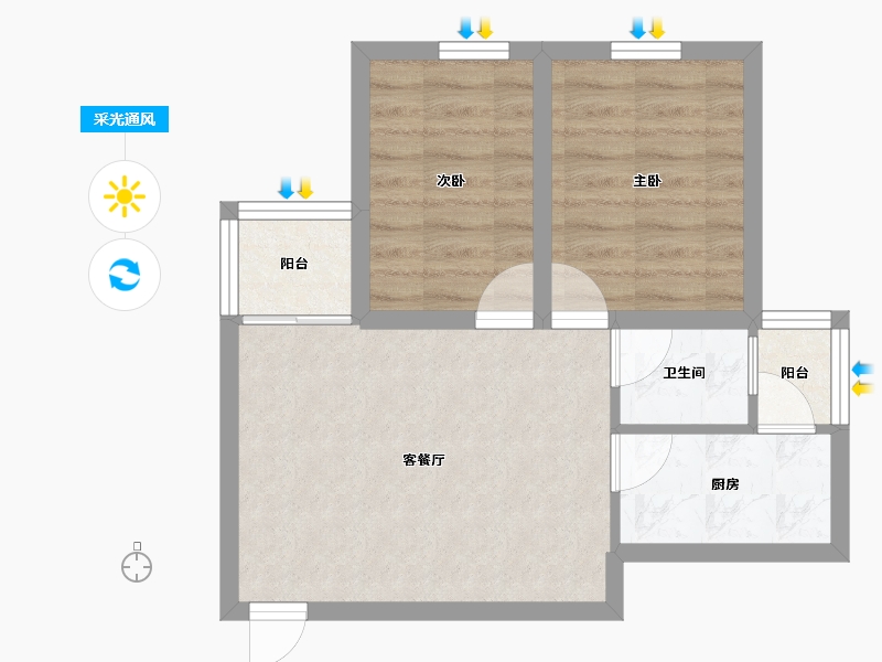 广东省-深圳市-长丰苑-47.57-户型库-采光通风