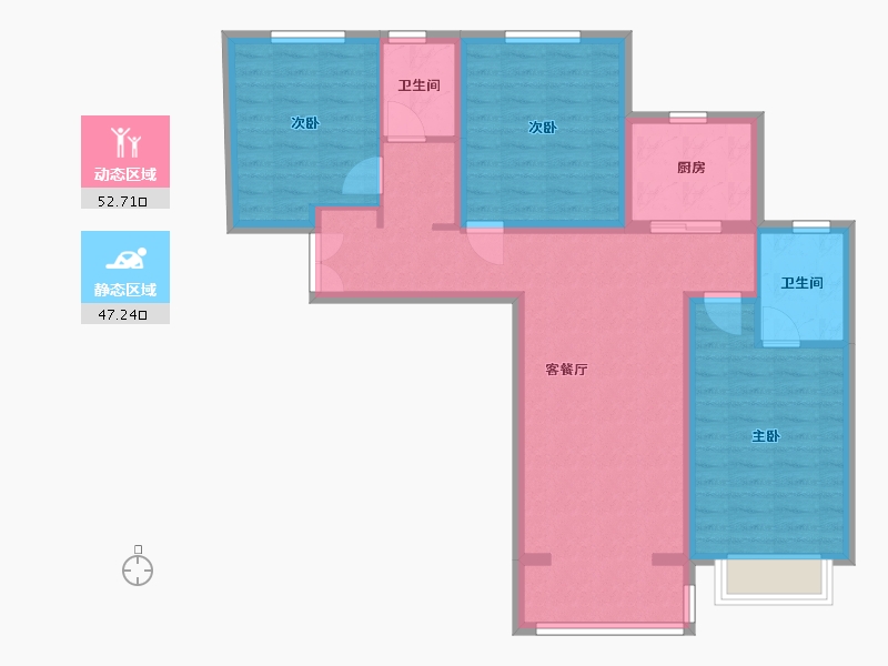 河北省-保定市-尚玉园·玺苑-102.07-户型库-动静分区