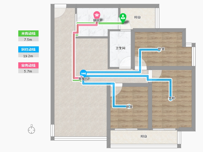 湖北省-黄冈市-东方颐园-69.70-户型库-动静线