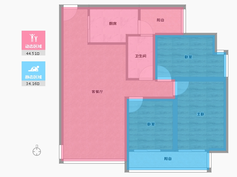 湖北省-黄冈市-东方颐园-69.70-户型库-动静分区