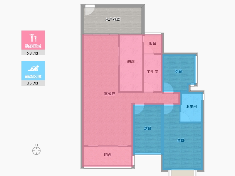 广东省-深圳市-中洲华府（一期）-95.23-户型库-动静分区