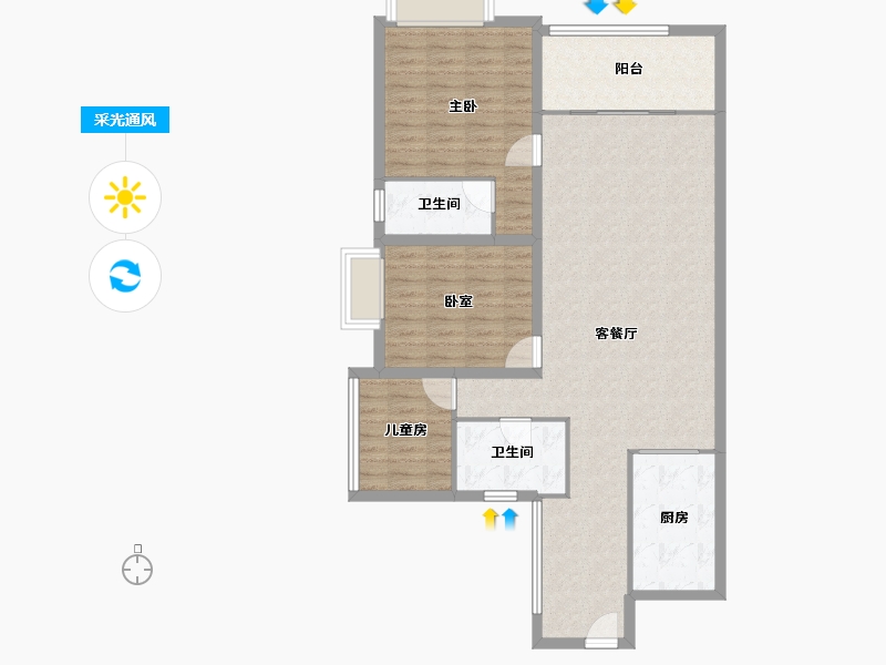 广东省-深圳市-南航明珠花园-103.54-户型库-采光通风