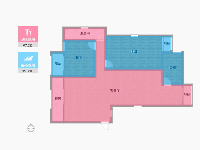 广东省-深圳市-鸿隆世纪广场C座-100.56-户型库-动静分区