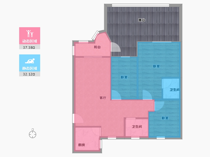 广东省-深圳市-金泰花园-82.29-户型库-动静分区