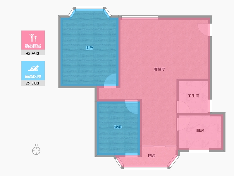 广东省-深圳市-百仕达花园(一期)-67.23-户型库-动静分区