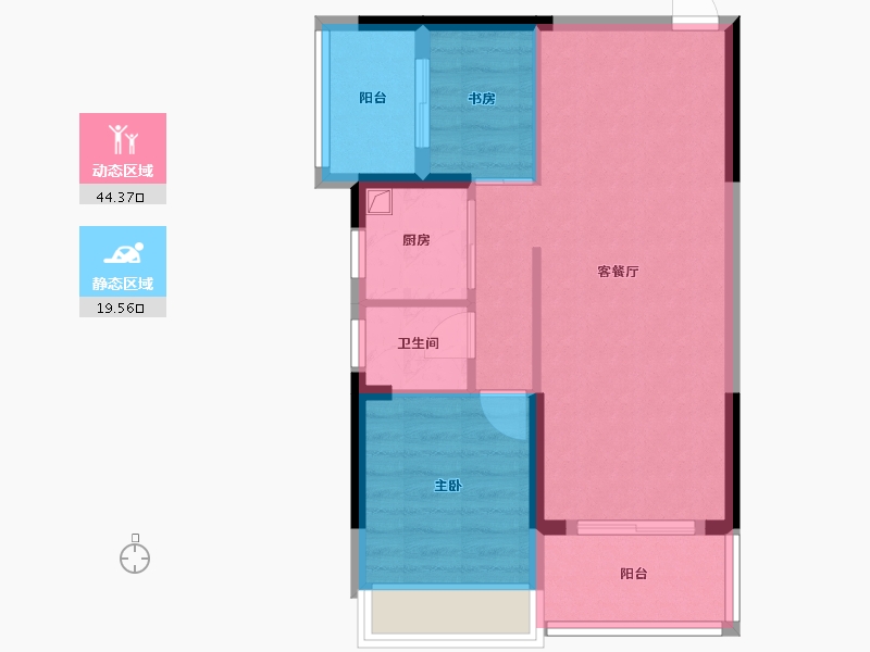 广东省-汕头市-星海祥和苑-53.00-户型库-动静分区