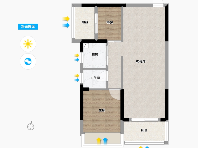 广东省-汕头市-星海祥和苑-53.00-户型库-采光通风