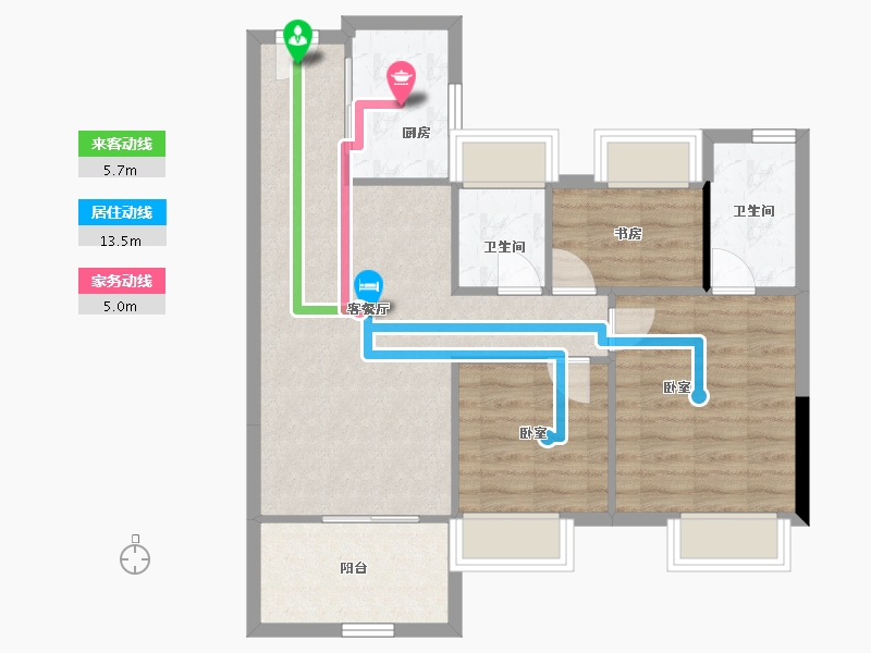 福建省-福州市-长乐融信澜山-72.68-户型库-动静线