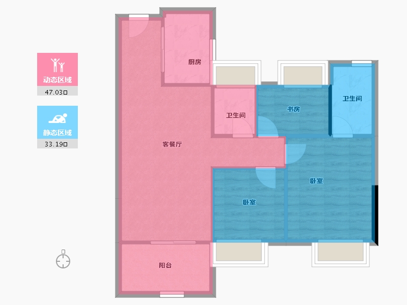 福建省-福州市-长乐融信澜山-72.68-户型库-动静分区