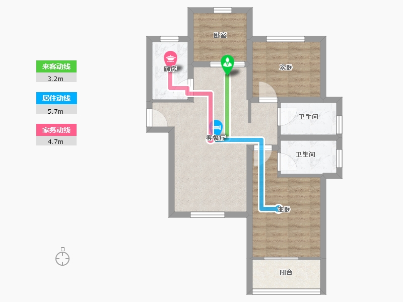 广东省-深圳市-振业天峦-61.79-户型库-动静线