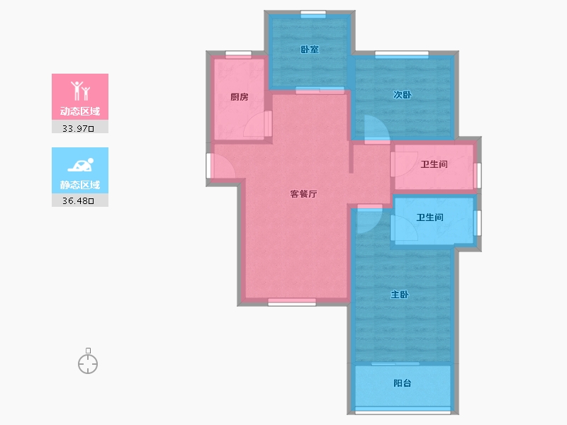 广东省-深圳市-振业天峦-61.79-户型库-动静分区