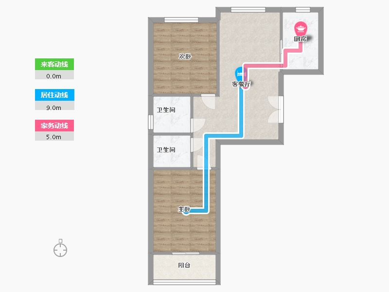 北京-北京市-东坝北西区-64.80-户型库-动静线