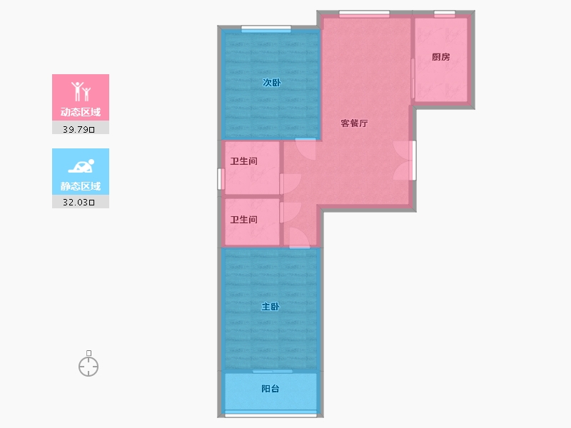 北京-北京市-东坝北西区-64.80-户型库-动静分区