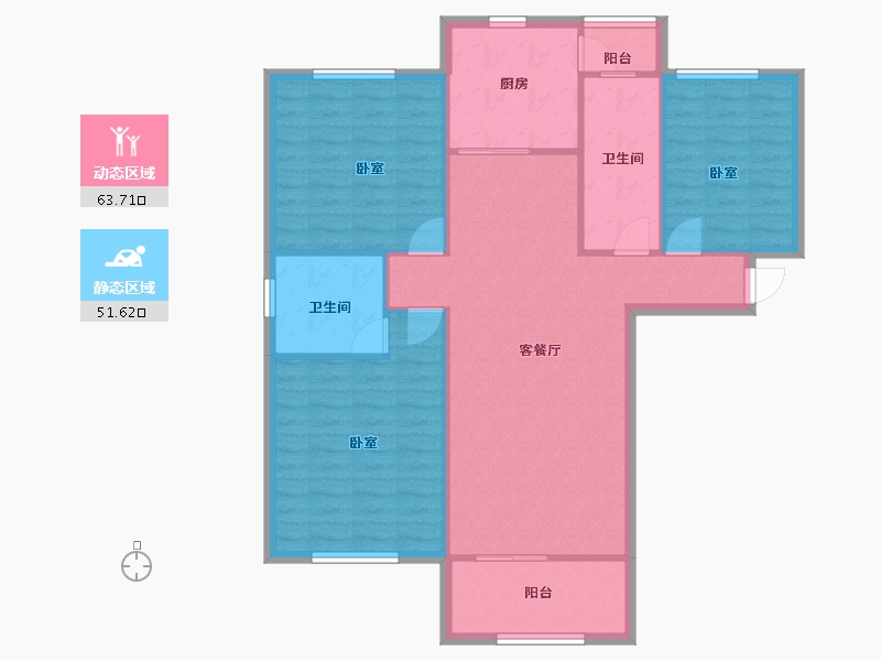 广东省-深圳市-深南花园-105.77-户型库-动静分区