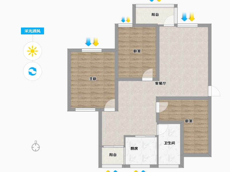 广东省-深圳市-马古岭小区-84.71-户型库-采光通风