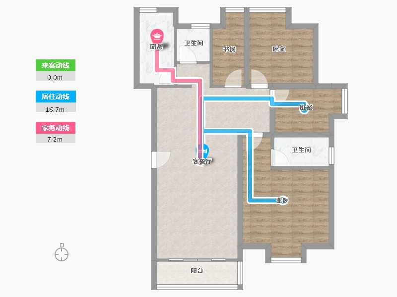 广东省-深圳市-前海花园-87.26-户型库-动静线