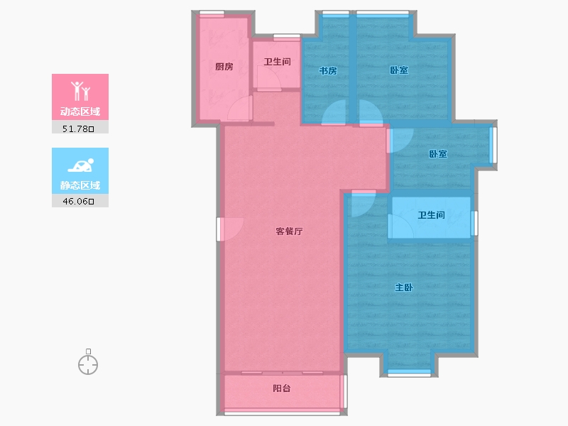 广东省-深圳市-前海花园-87.26-户型库-动静分区