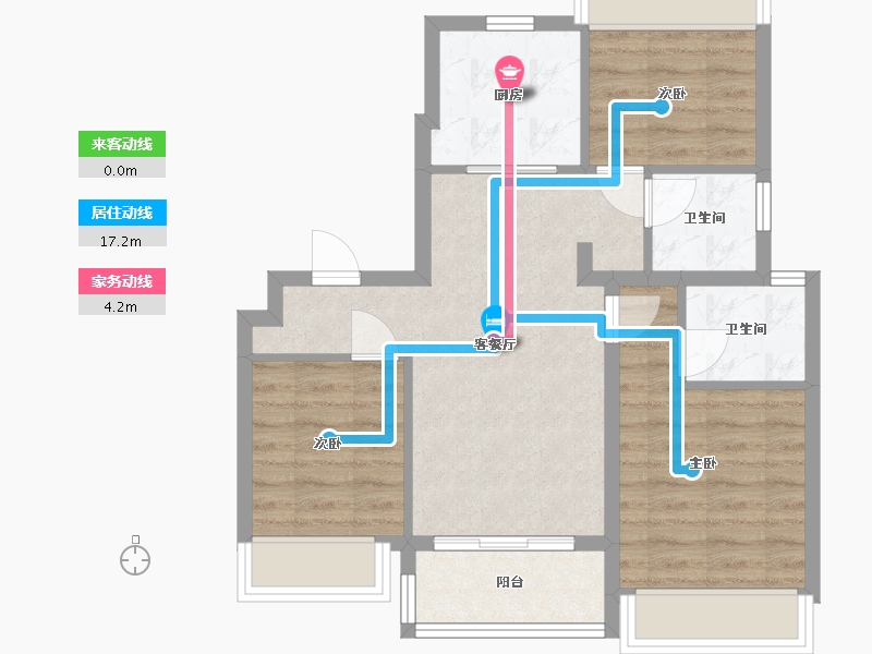 上海-上海市-华发半岛华庭-75.22-户型库-动静线