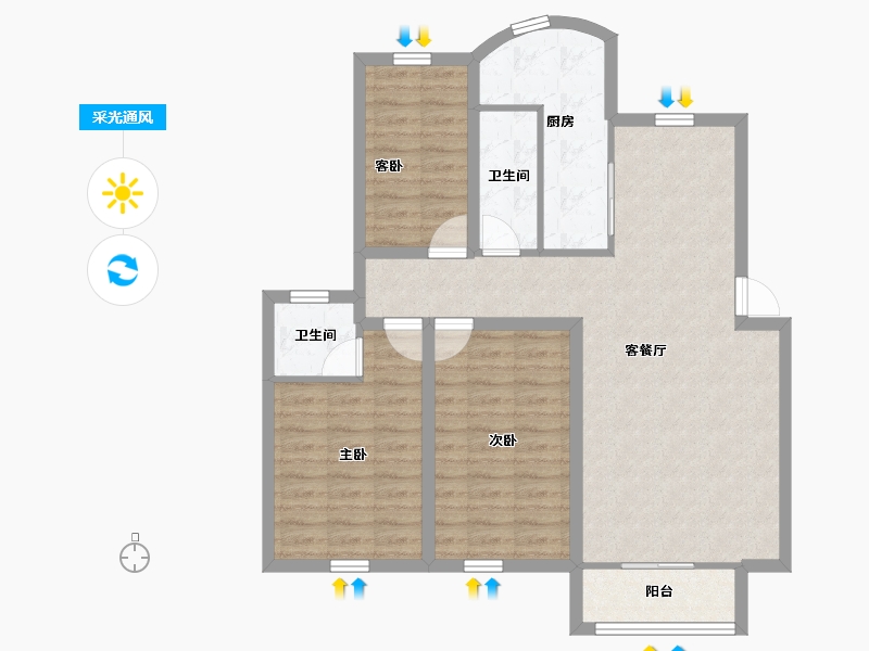 广东省-深圳市-滢水山庄一区-89.01-户型库-采光通风