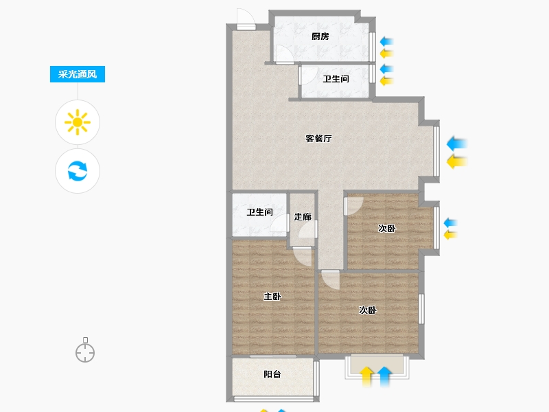 江苏省-南京市-天福园-117.00-户型库-采光通风