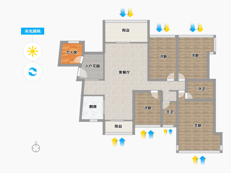 广东省-深圳市-桑泰水木丹华园-136.61-户型库-采光通风