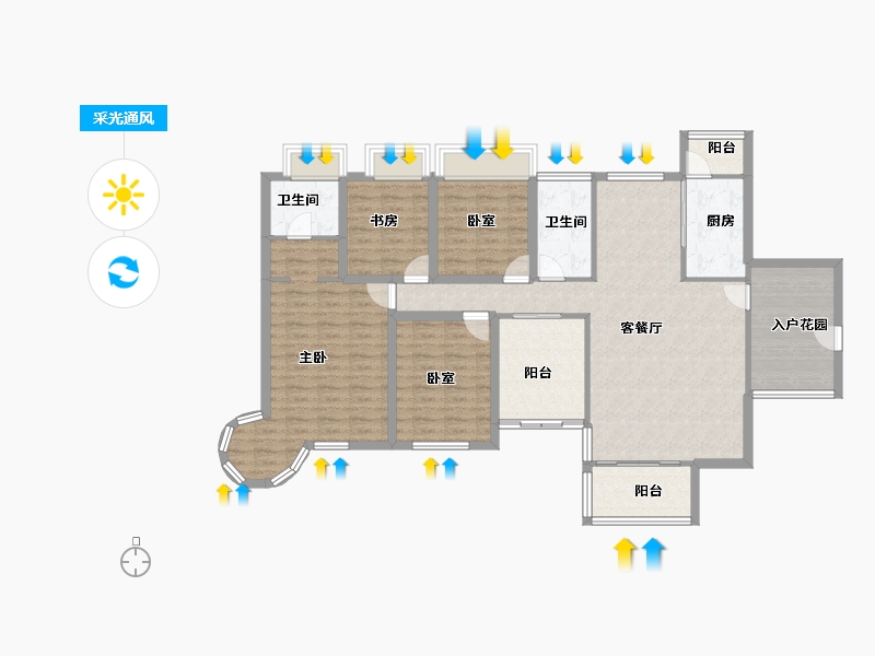 广东省-深圳市-鸿荣源禧园-127.44-户型库-采光通风