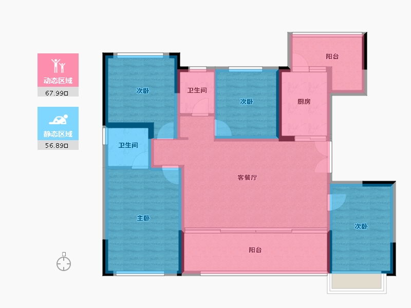 四川省-成都市-锦绣天宸-112.24-户型库-动静分区