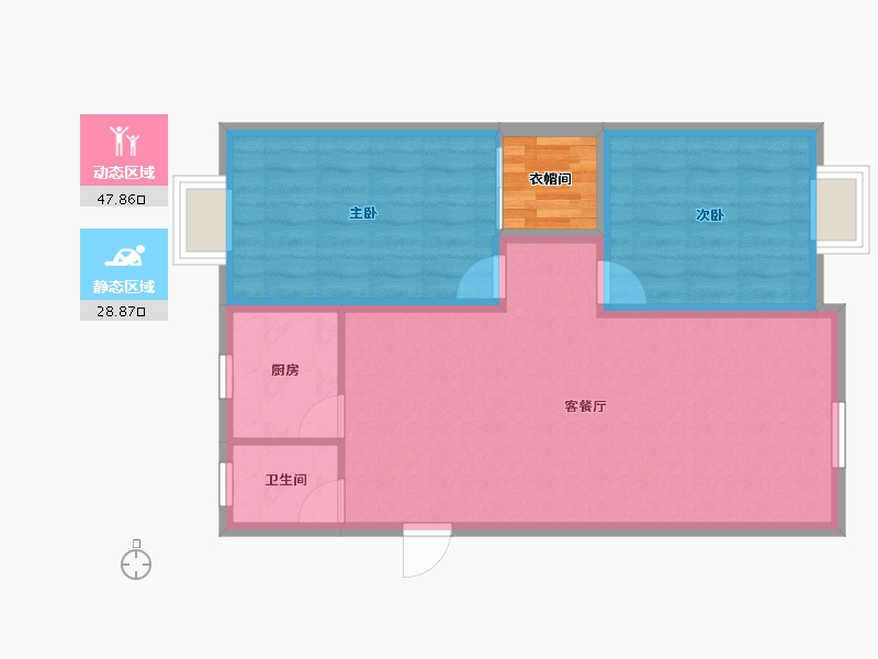 广东省-深圳市-后海花园-72.57-户型库-动静分区