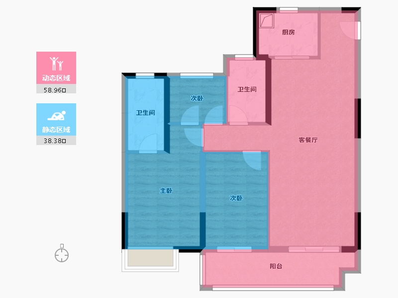 浙江省-湖州市-海伦堡玖悦云溪-87.20-户型库-动静分区