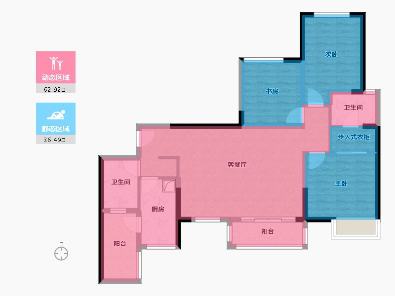 四川省-成都市-优品道-87.50-户型库-动静分区