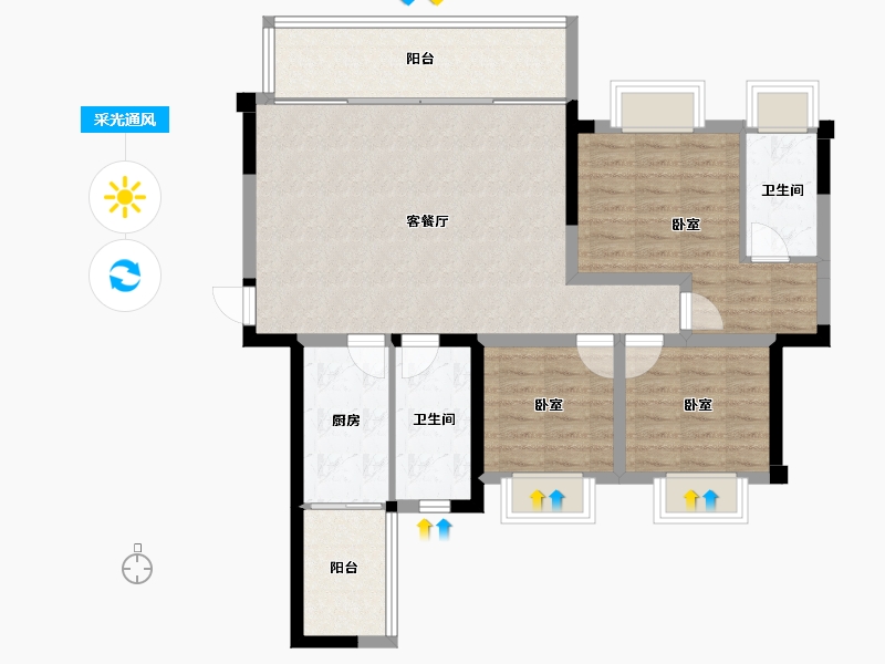 四川省-成都市-泰康誉景-95.14-户型库-采光通风