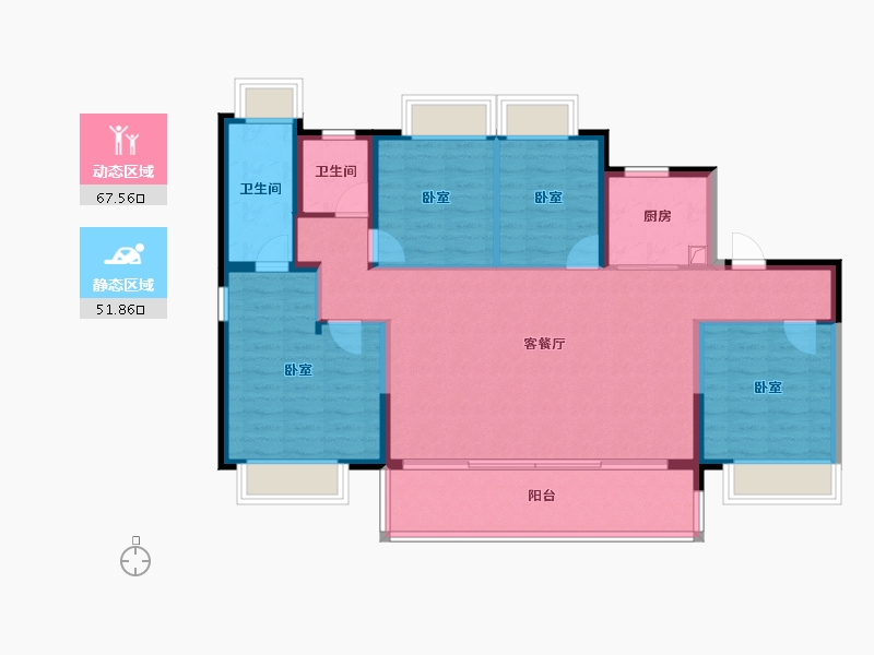 云南省-昆明市-金地自在城-108.01-户型库-动静分区