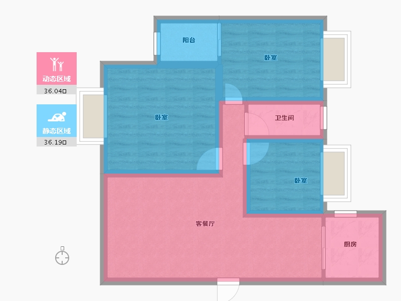 广东省-深圳市-雅兰亭(弘雅花园四期)-63.34-户型库-动静分区