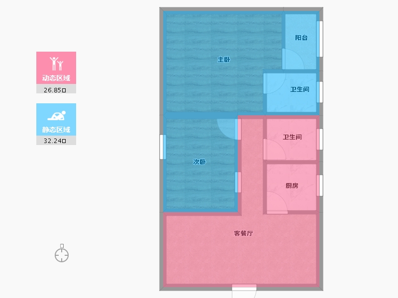 广东省-深圳市-鹏都大厦-51.80-户型库-动静分区