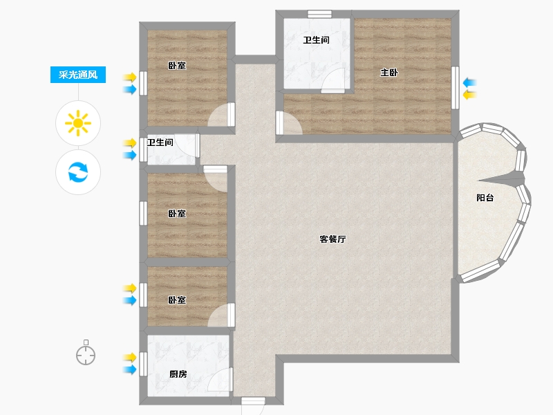 广东省-深圳市-万科金色领域-100.79-户型库-采光通风