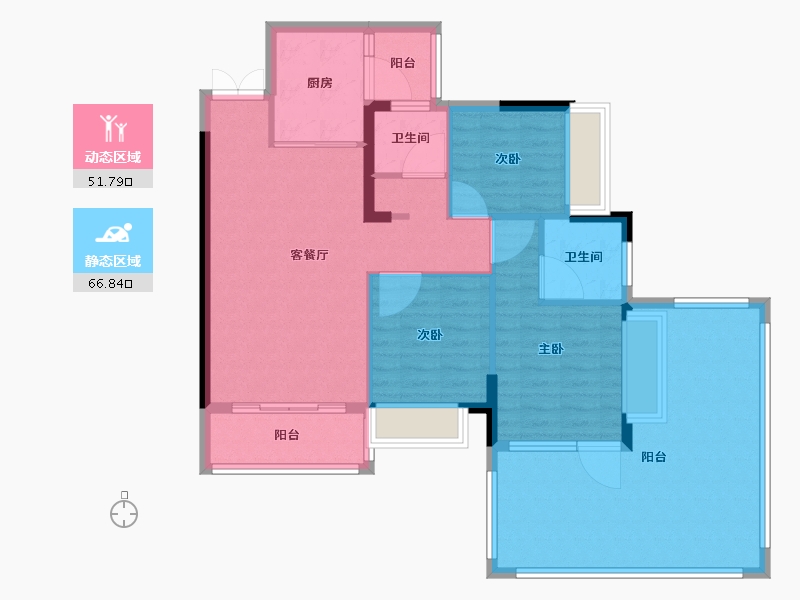 贵州省-贵阳市-益华湖湾-100.32-户型库-动静分区