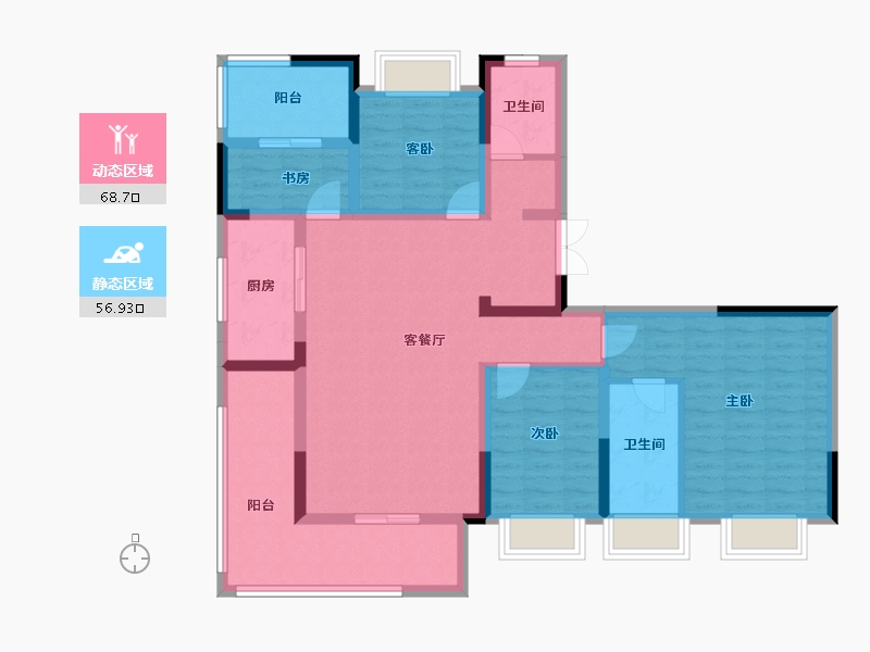 湖南省-长沙市-长交雅筑-111.20-户型库-动静分区