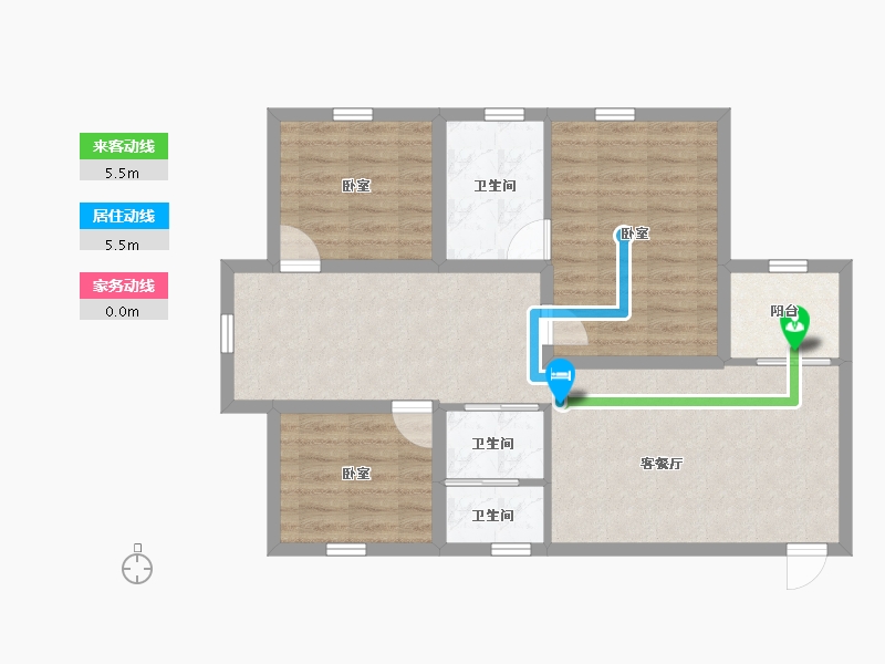 广东省-深圳市-京光海景花园-80.03-户型库-动静线