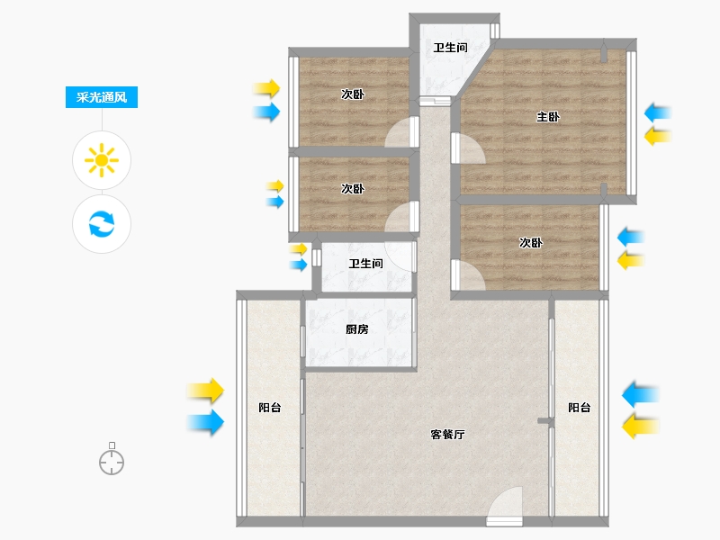 广东省-深圳市-前海花园-92.72-户型库-采光通风