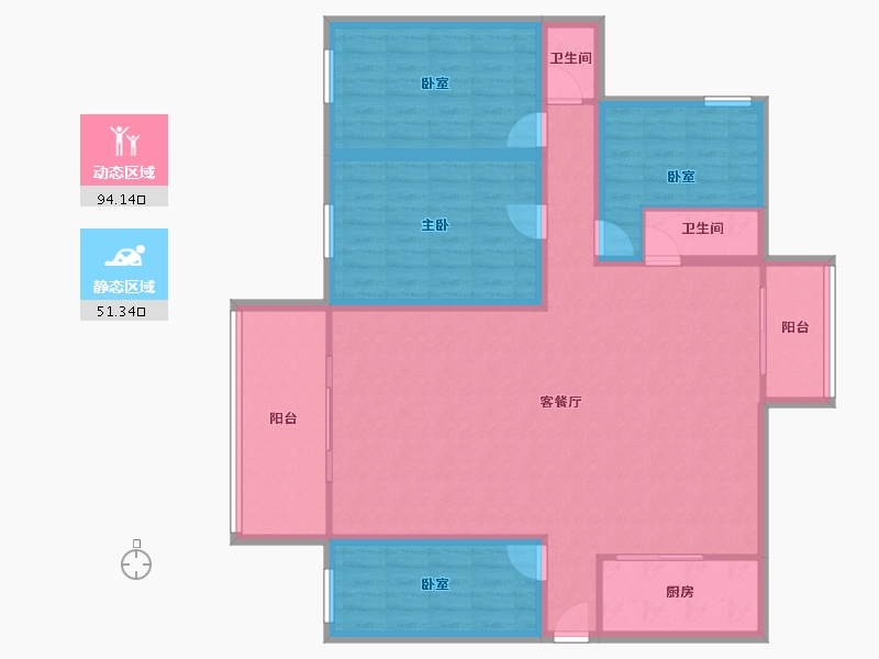 广东省-深圳市-万科翰邻城-131.86-户型库-动静分区