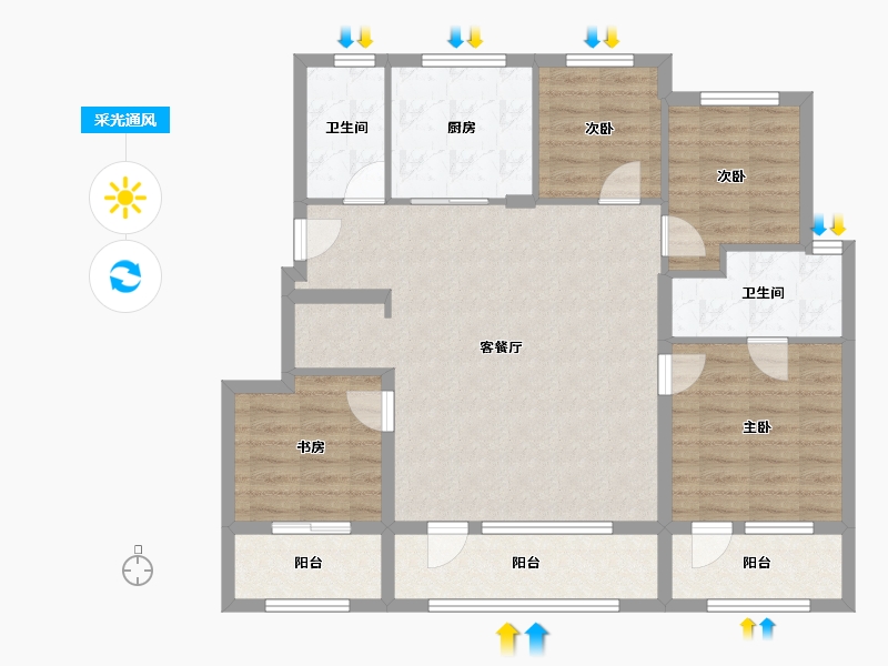 北京-北京市-中建璞园-99.74-户型库-采光通风