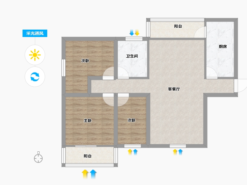 广东省-深圳市-海晖大厦-76.80-户型库-采光通风