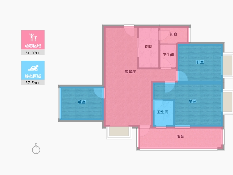 广东省-深圳市-俊景园-77.43-户型库-动静分区