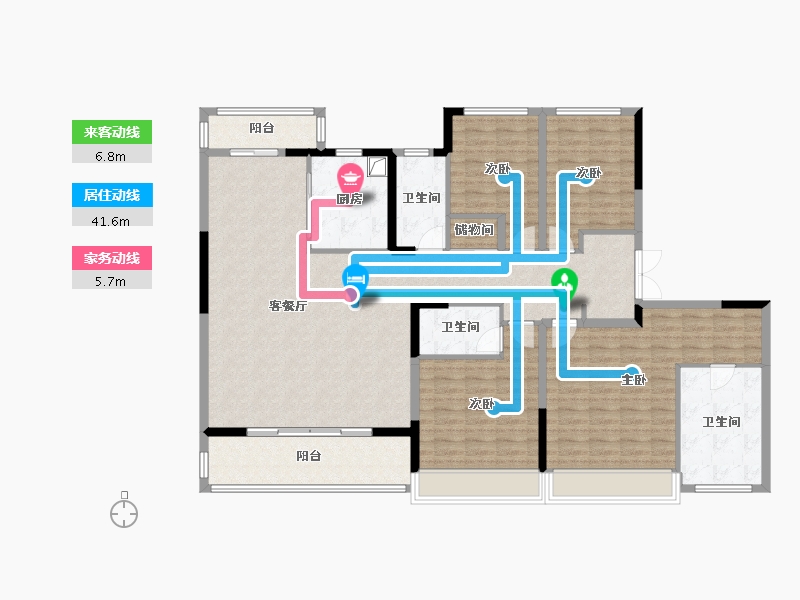 浙江省-杭州市-湖翠云来府-155.62-户型库-动静线