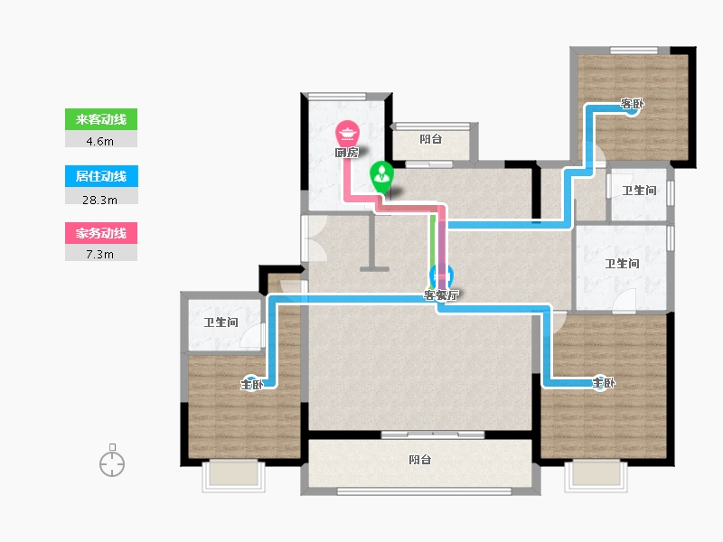 湖南省-长沙市-国宸府│旭辉·龙光·金地商置-145.01-户型库-动静线